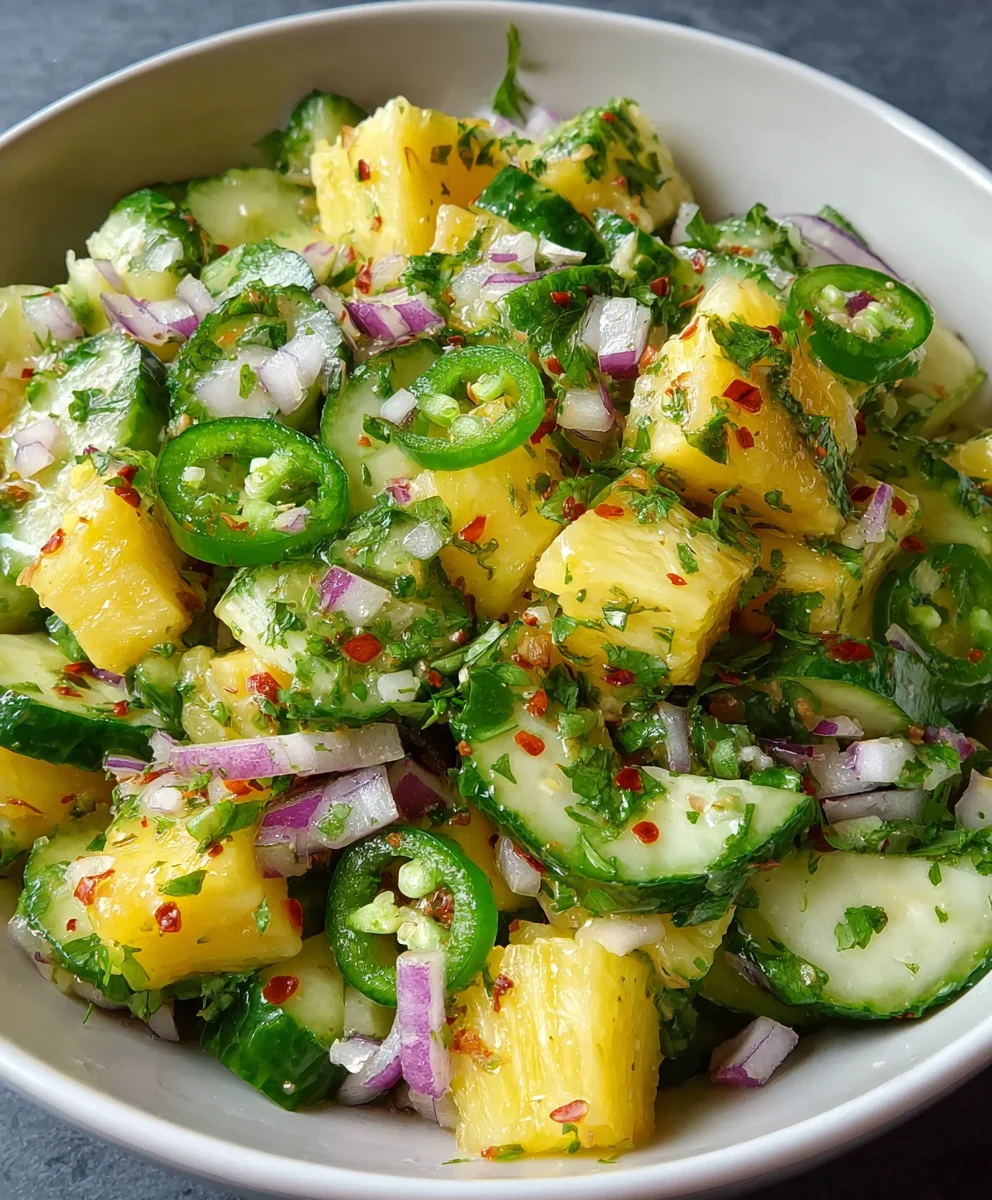 Refreshing Pineapple Cucumber Salad- Easy Summer Side