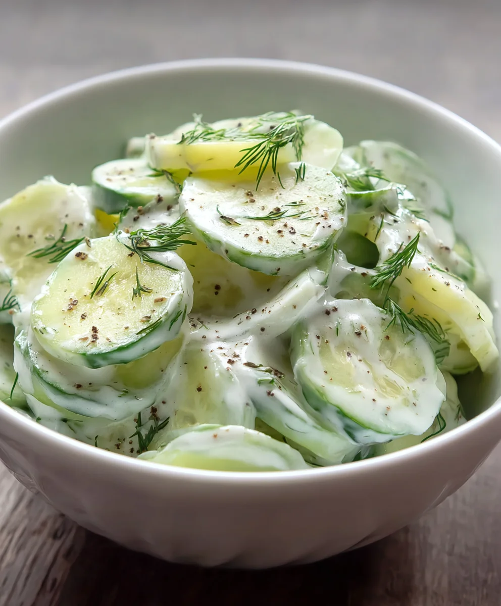 Creamy Cucumber Salad-Refreshing & Easy Recipe