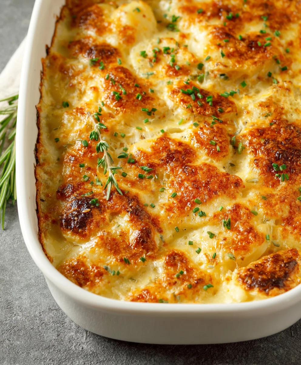 Roasted Garlic Potatoes Au Gratin - Easy Comfort Food