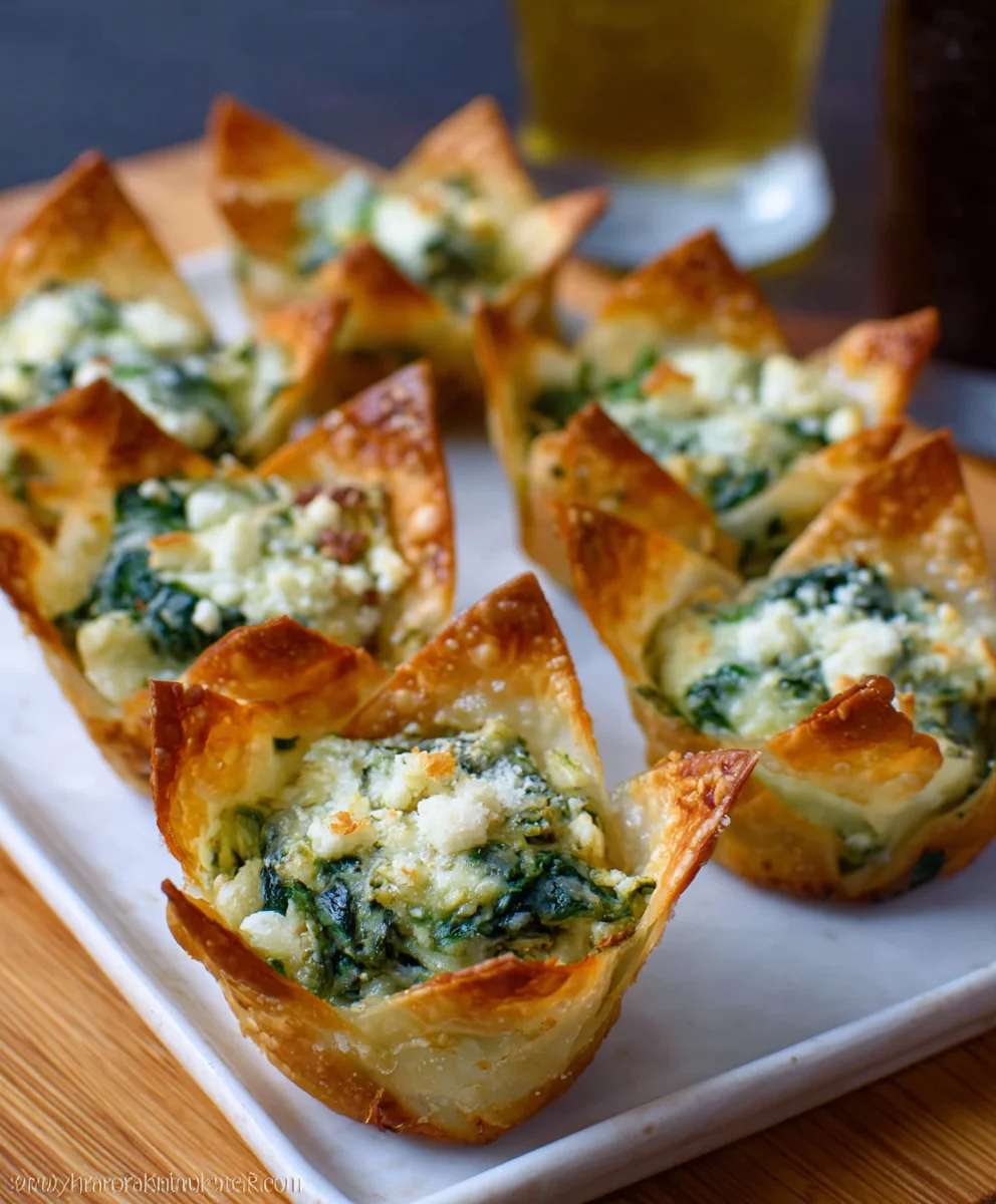 Spinach Artichoke Wonton Cups Delicious Appetizer Recipe
