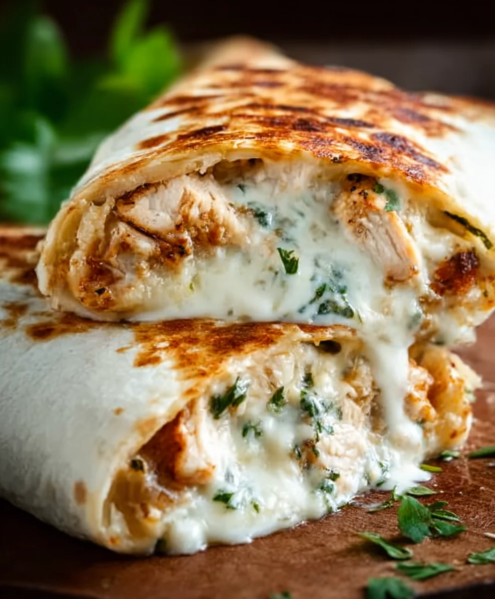 Cheesy Garlic Chicken Wraps- Easy & Flavorful Recipe