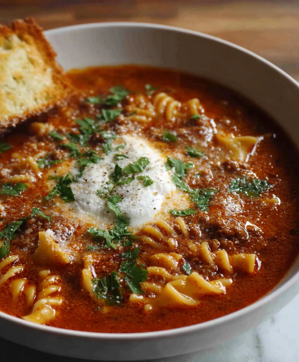 Mouthwatering One Pot Lasagna Soup - Easy Recipe