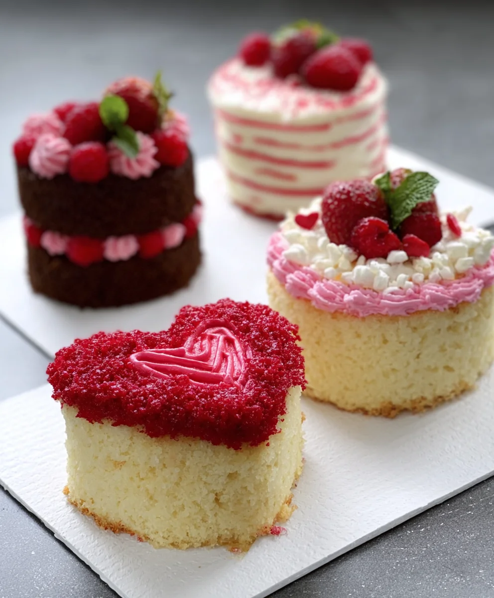 Cute Mini Cakes for Vnon-alcoholic alentines Day Non-Non-Non-Alcoholic Alternativeic