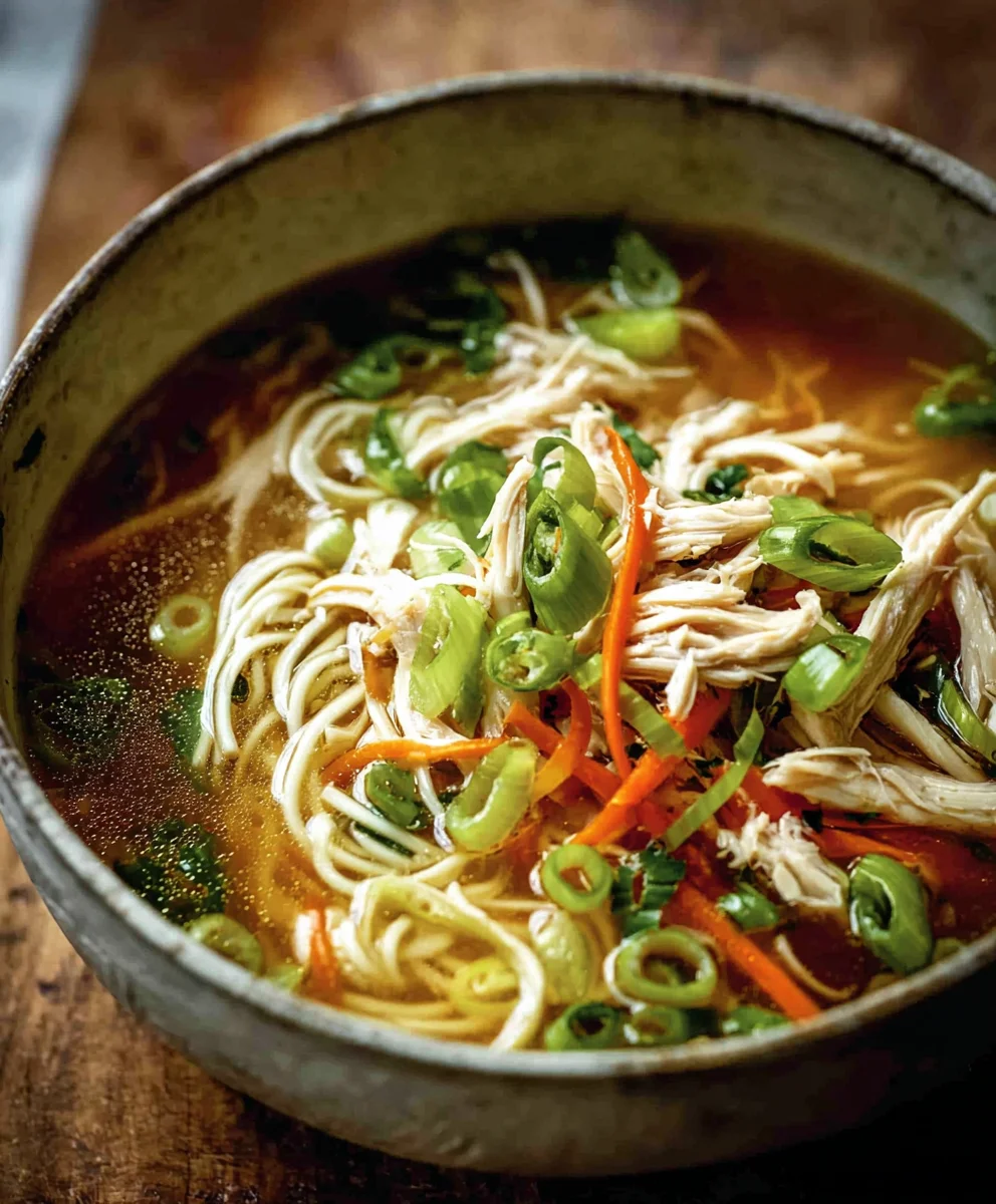 Gin Extract Scallion Chicken Noodle Soup - Aromatic Delight