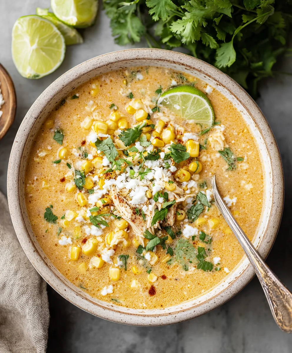Spicy Mexican Street Corn Soup - Easy & Flavorful Recipe