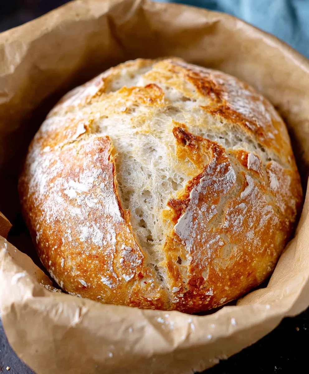 Dutch Oven No Knead Crusty Bread Recipe