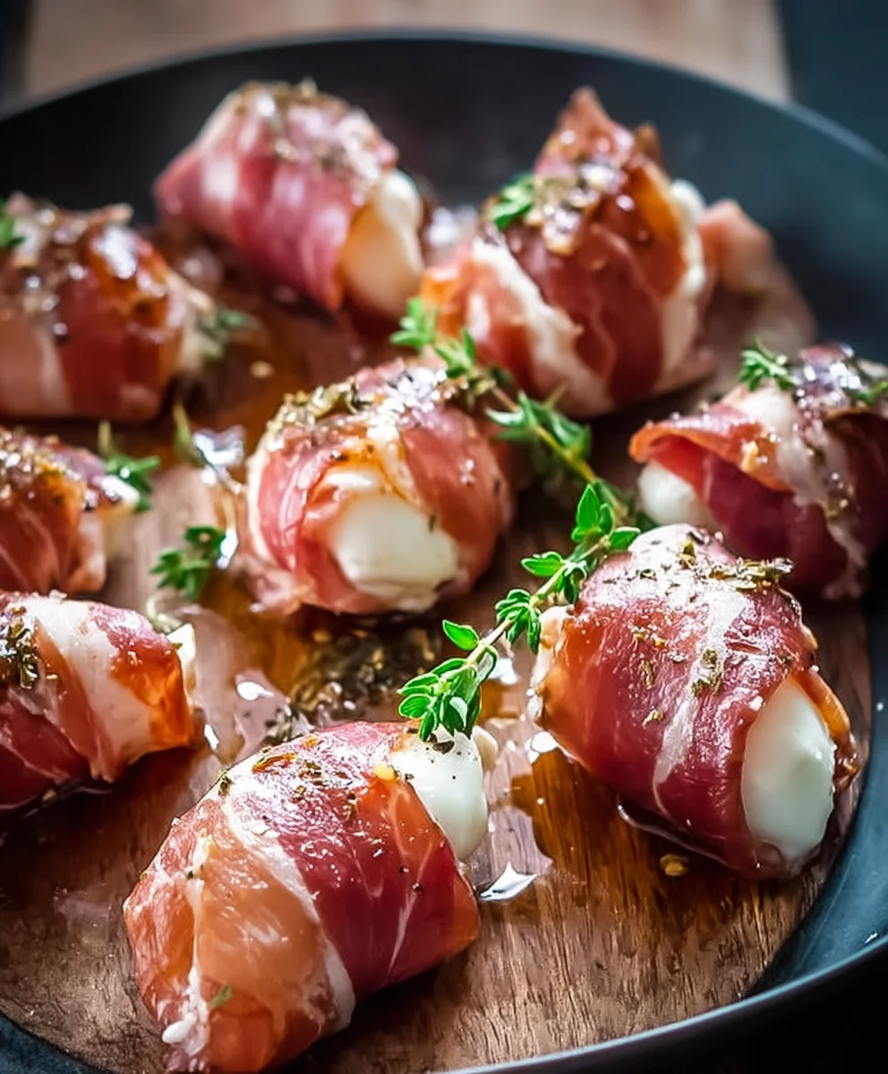 Beef Prosciutto Wrapped Beef Mozzarella Bites-Easy Appetizer