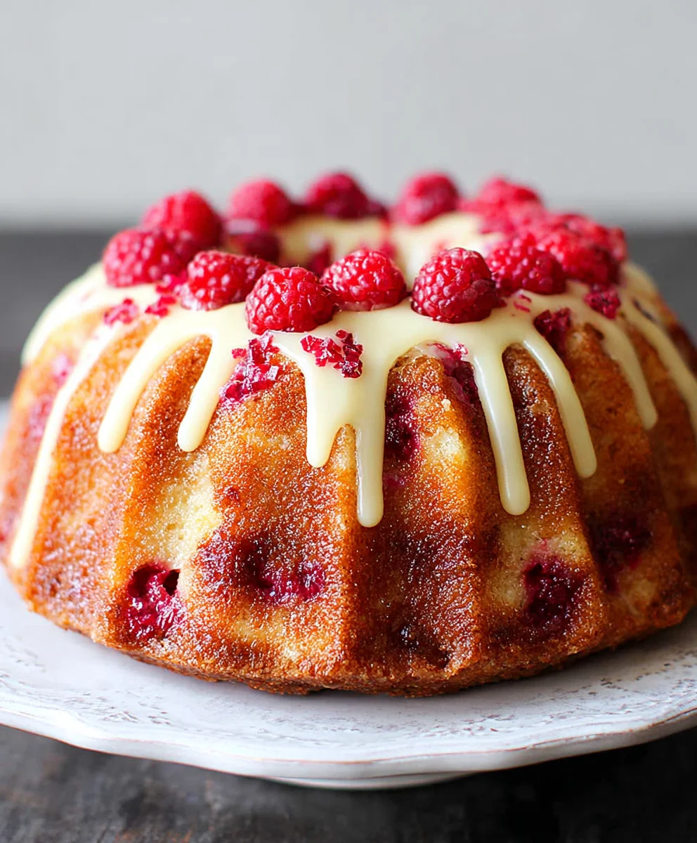 Raspberry White Chocolate Bundt Cake - Delicious Treat