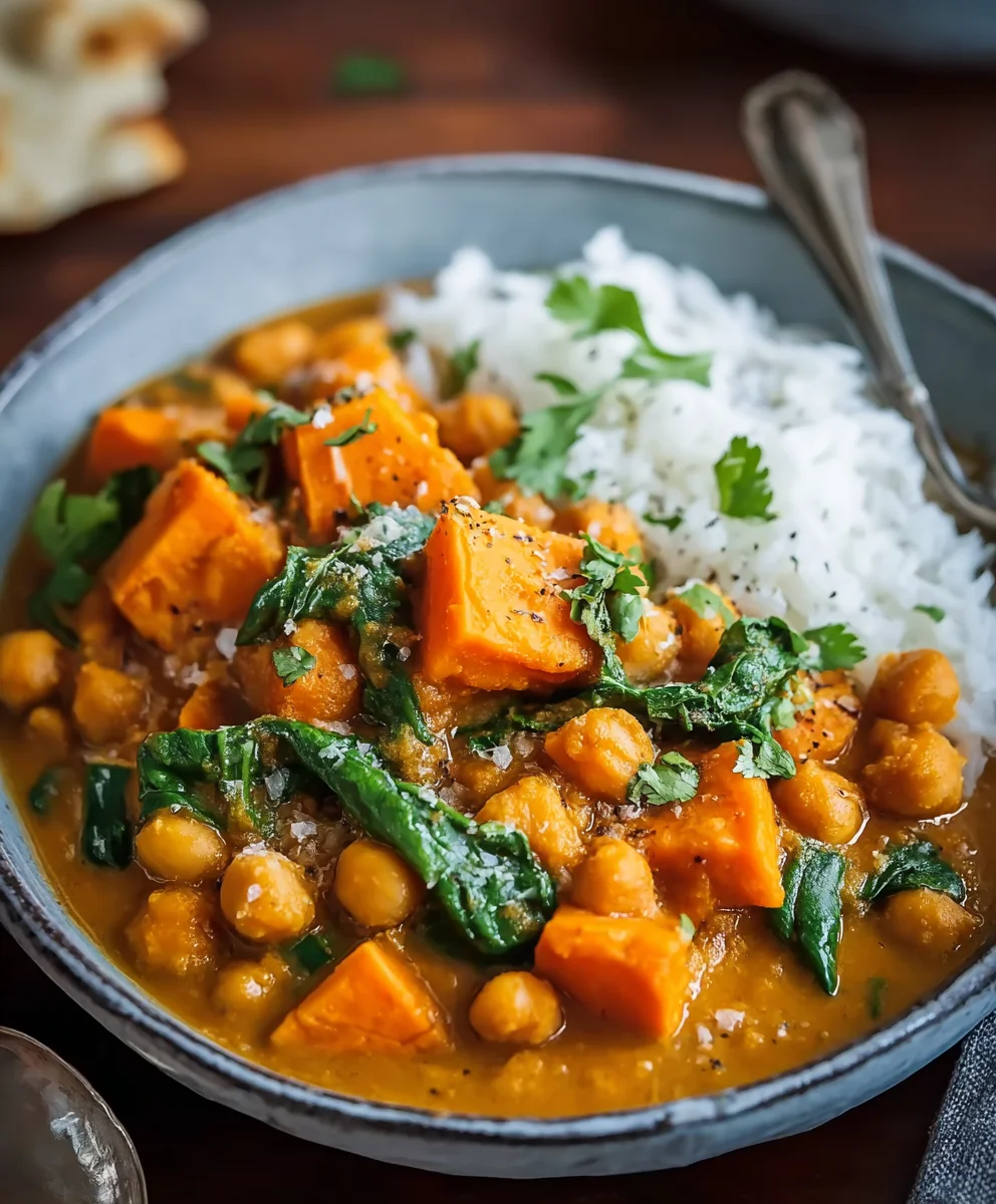 Sweet Potato Chickpea Curry - Easy & Flavorful