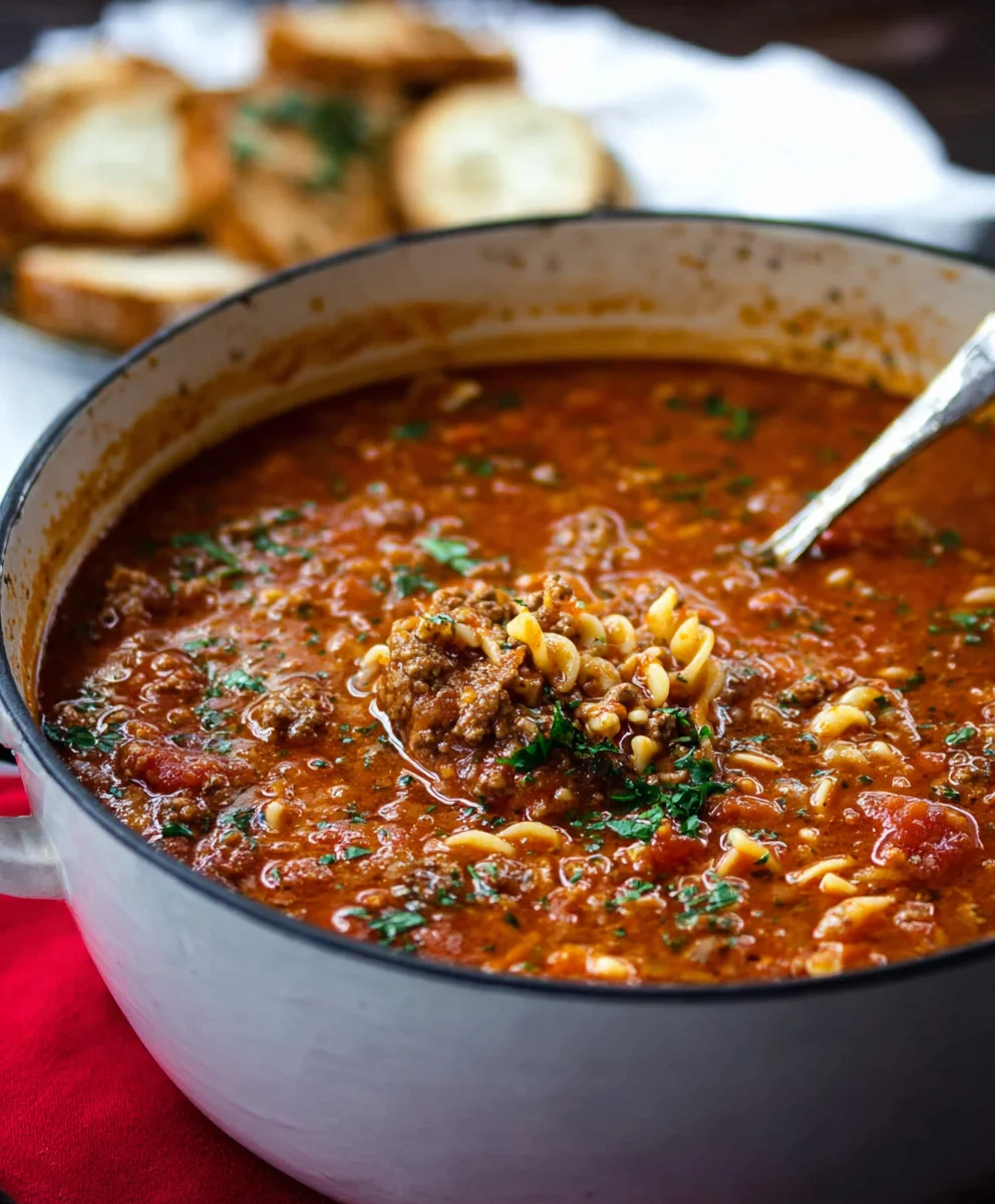 Easy Lasagna Soup Recipe-Hearty Beef Comfort