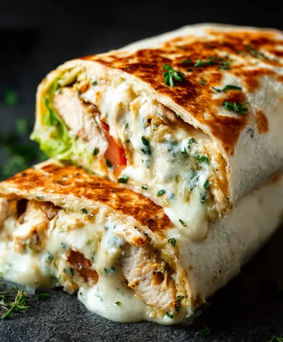 Cheesy Chicken Garlic Wraps- Easy & Delicious Recipe