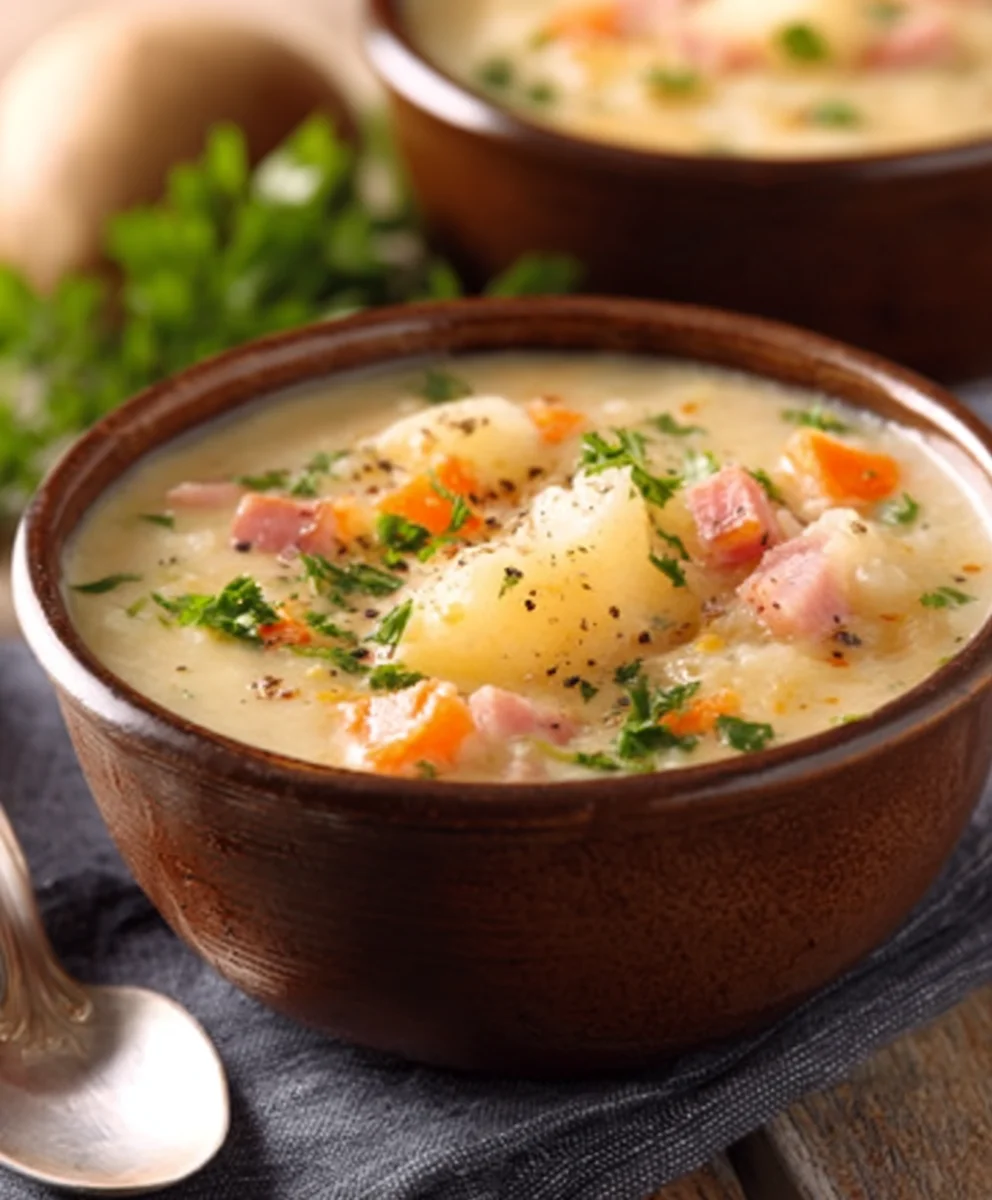 Slow Cooker Beef Beef Ham Potato Soup Recipe