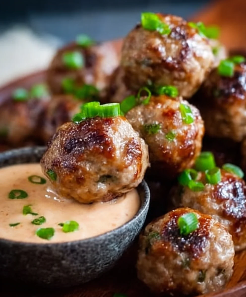 Korean BBQ Beef Meatballs Spicy Mayo Easy Recipe