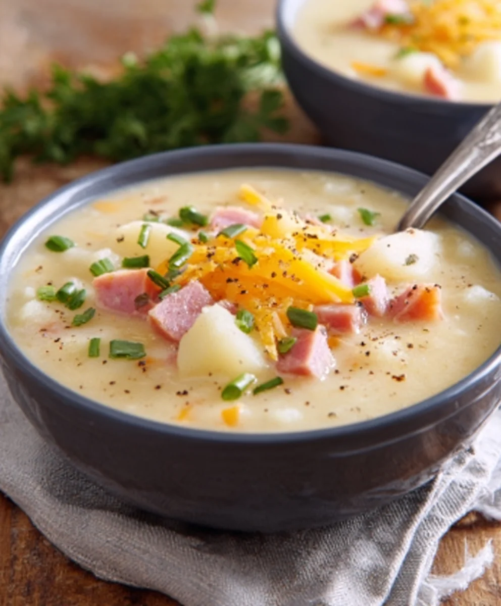Slow Cooker Beef Beef Ham Potato Soup Recipe