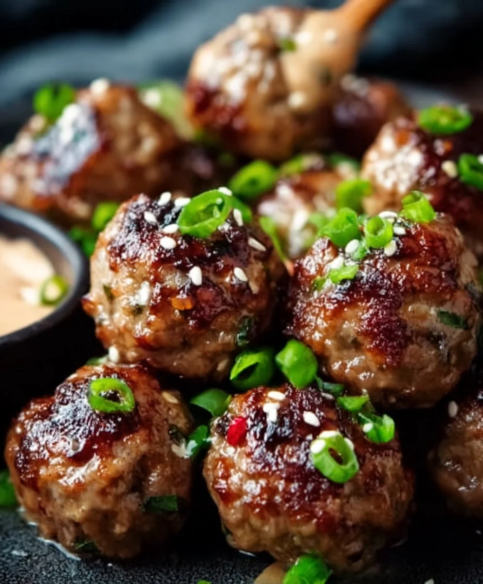 Korean BBQ Beef Meatballs Spicy Mayo Easy Recipe