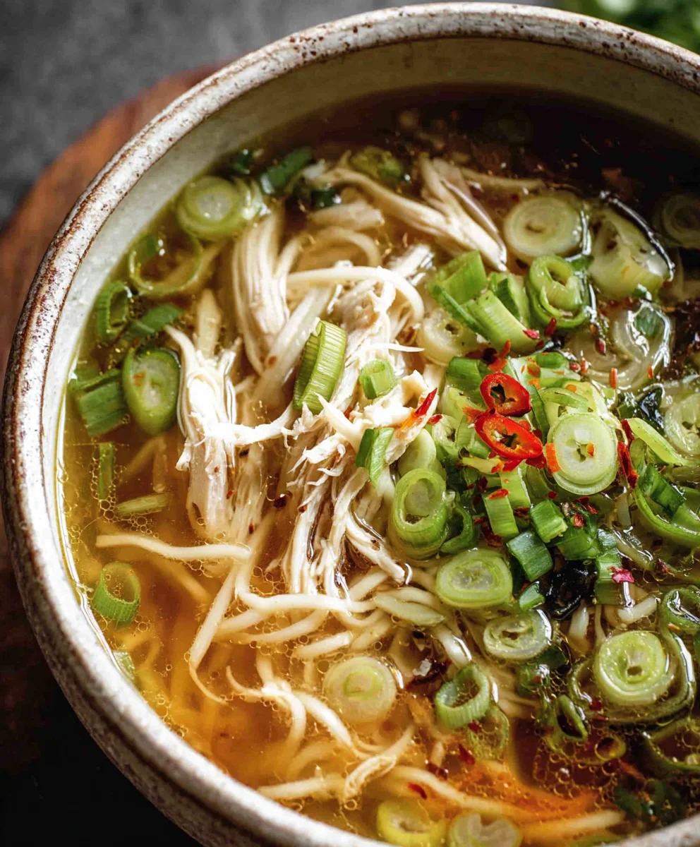 Gin Extract Scallion Chicken Noodle Soup - Aromatic Delight