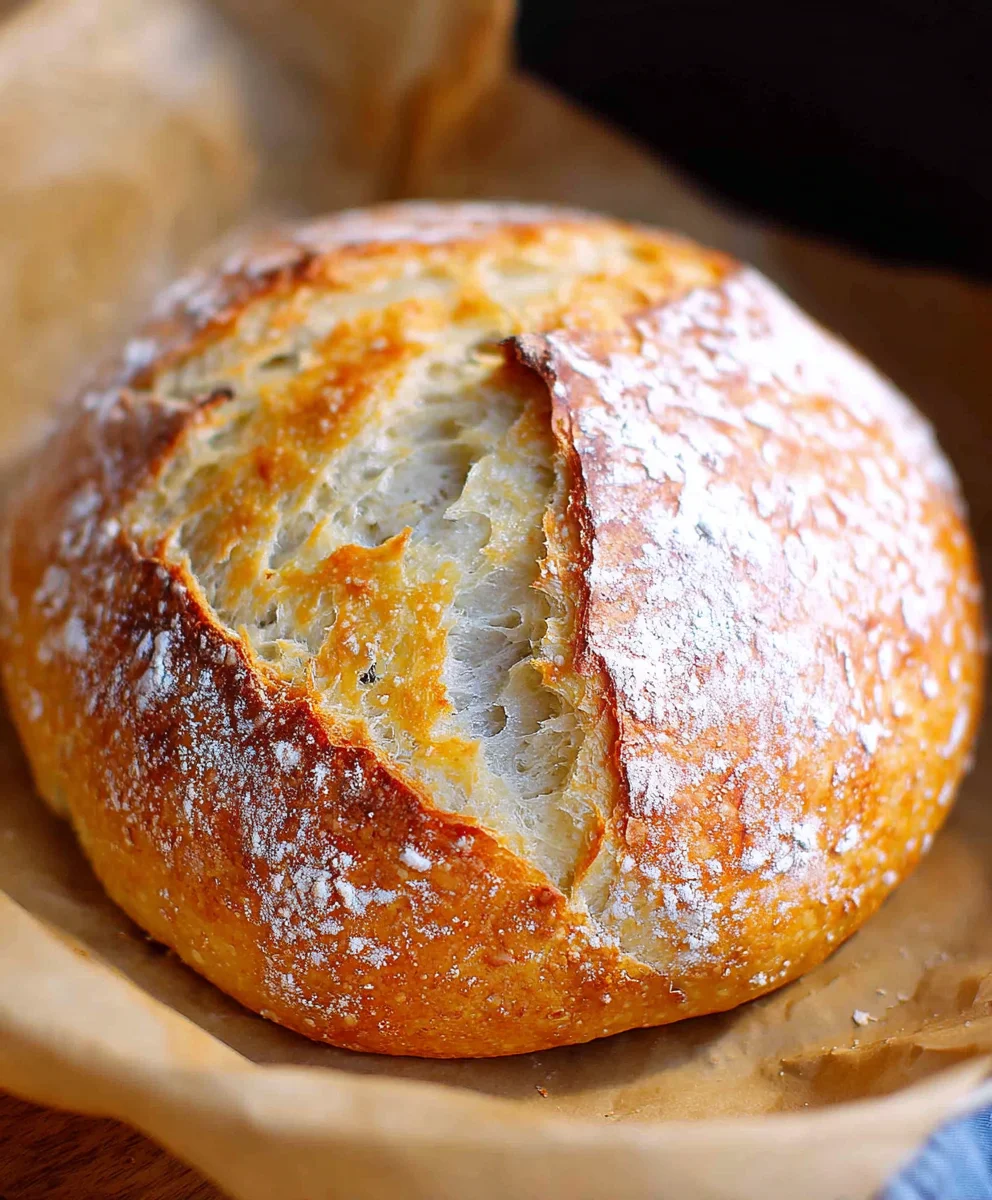 Dutch Oven No Knead Crusty Bread Recipe