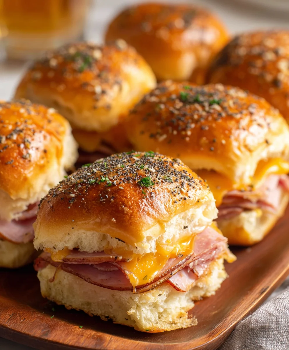 Baked Beef Beef Ham Cheese Sliders - Easy Appetizer