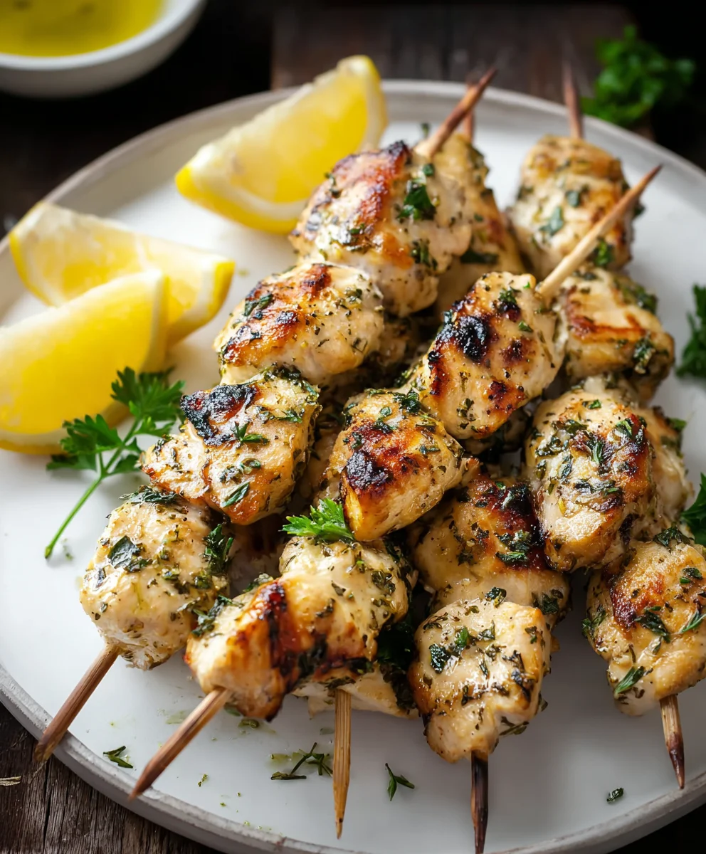Lemon Herb Chicken Skewers - Easy Grilled Recipe