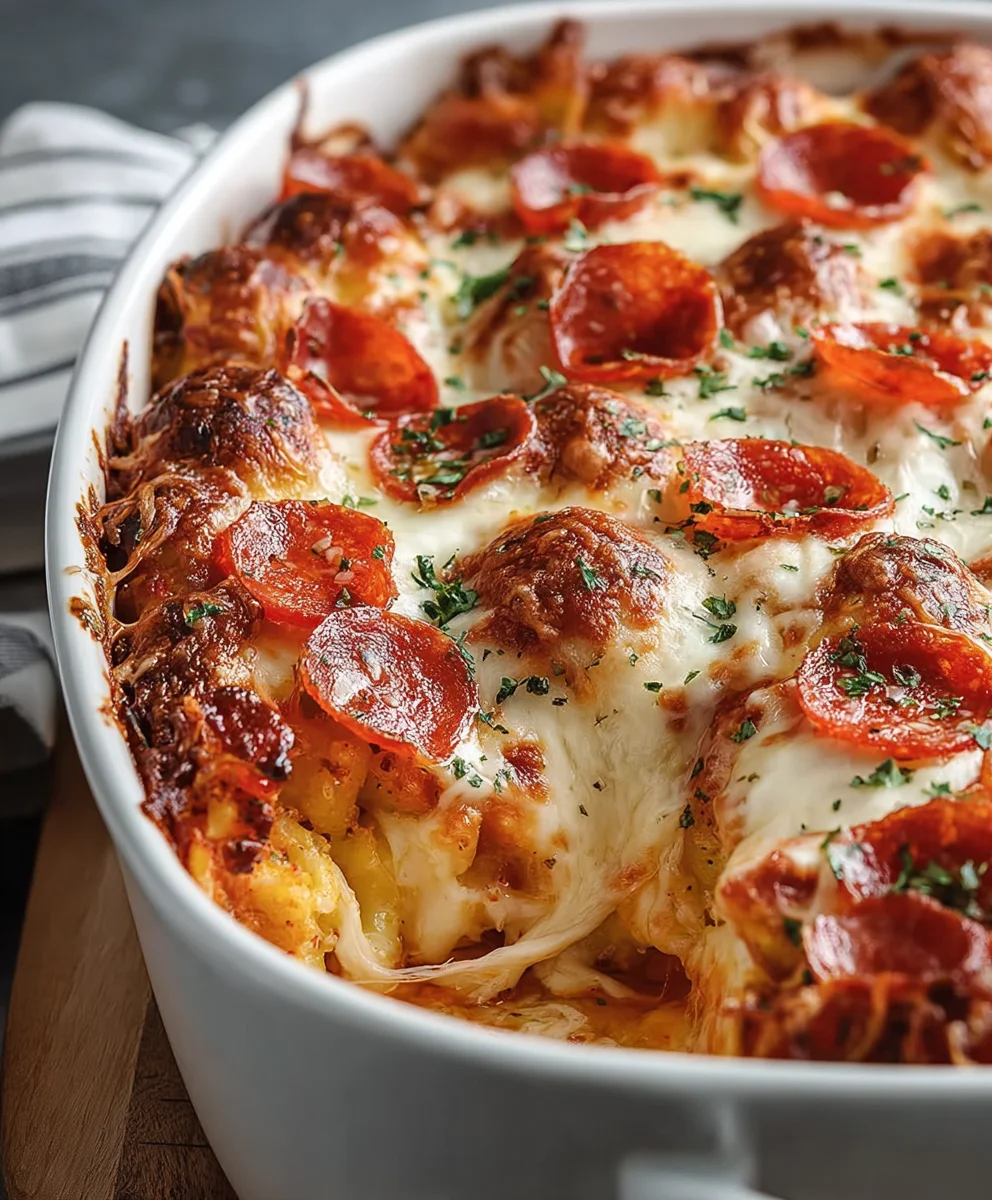 Bubble Up Pizza Casserole-Easy Cheesy Dinner