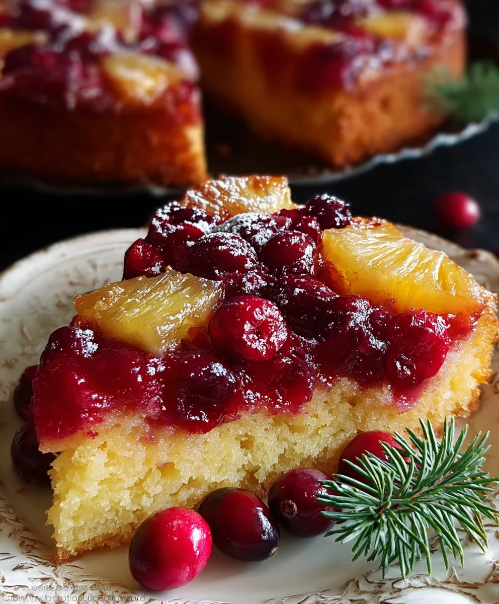 Cranberry Pineapple Upside Down Cake Delight