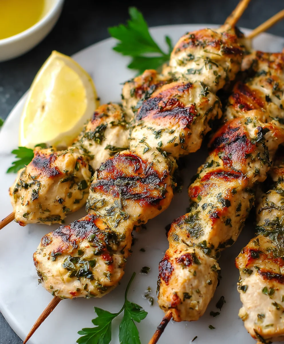 Lemon Herb Chicken Skewers - Easy Grilled Recipe