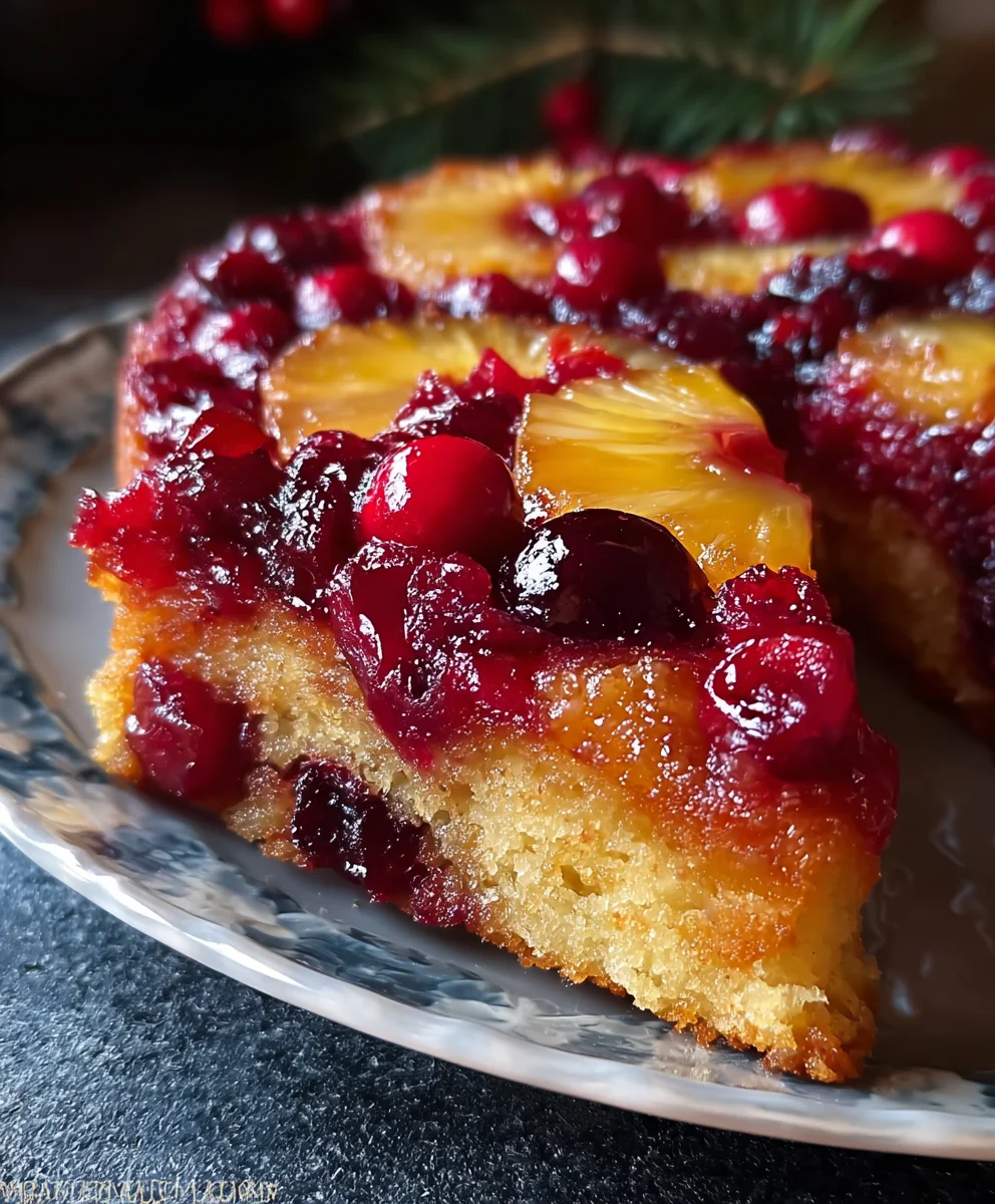 Cranberry Pineapple Upside Down Cake Delight