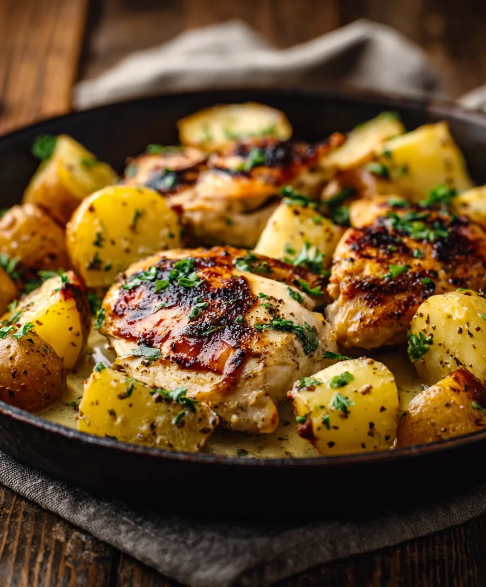 Garlic Butter Beef and Potatoes Skillet Dinner