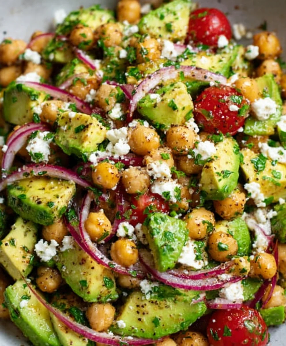 Chickpea Feta Avocado Salad - Easy & Delicious Recipe