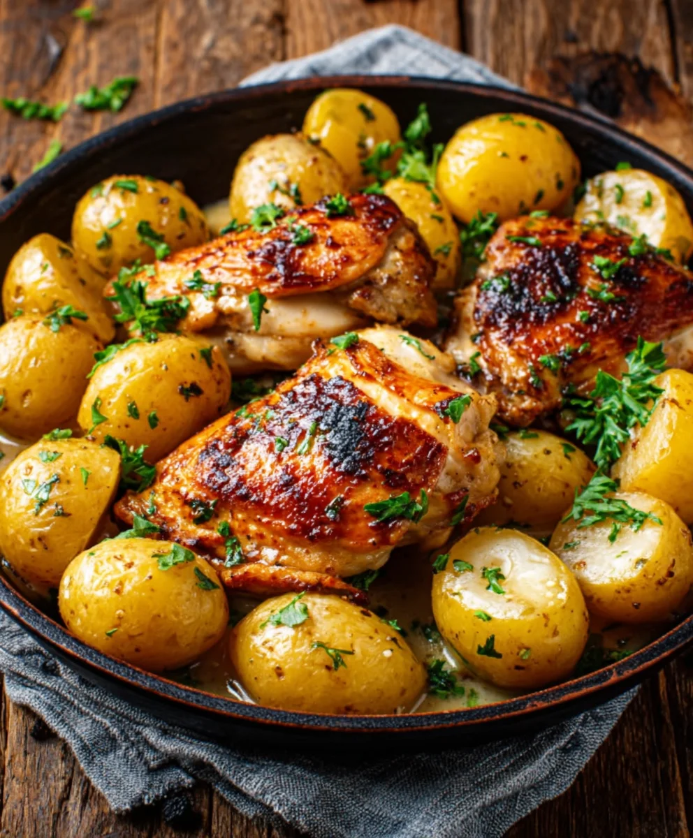 Garlic Butter Beef and Potatoes Skillet Dinner