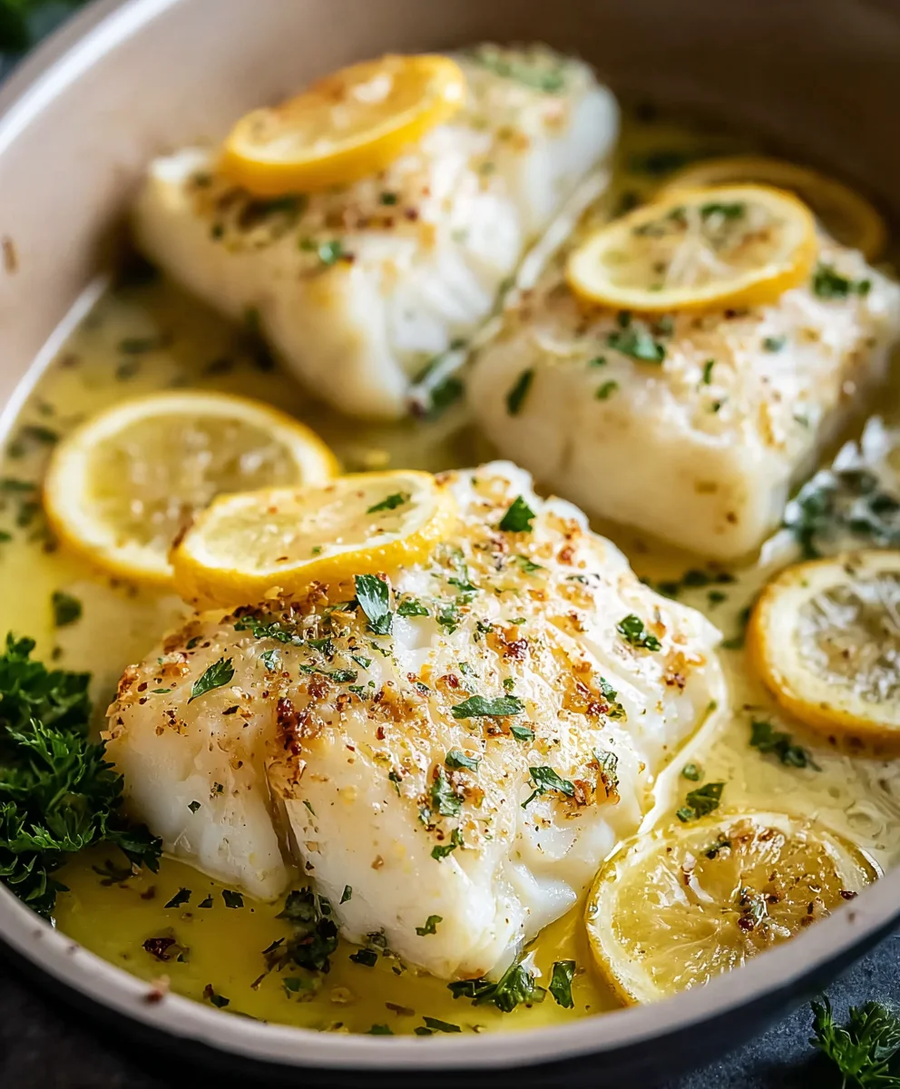 Lemon Garlic Butter Baked Cod - Easy Dinner