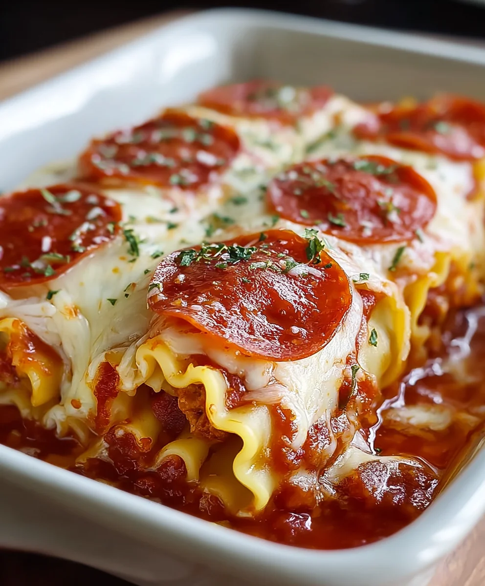 Beef Beef Pepperoni Pizza Lasagna Roll Ups