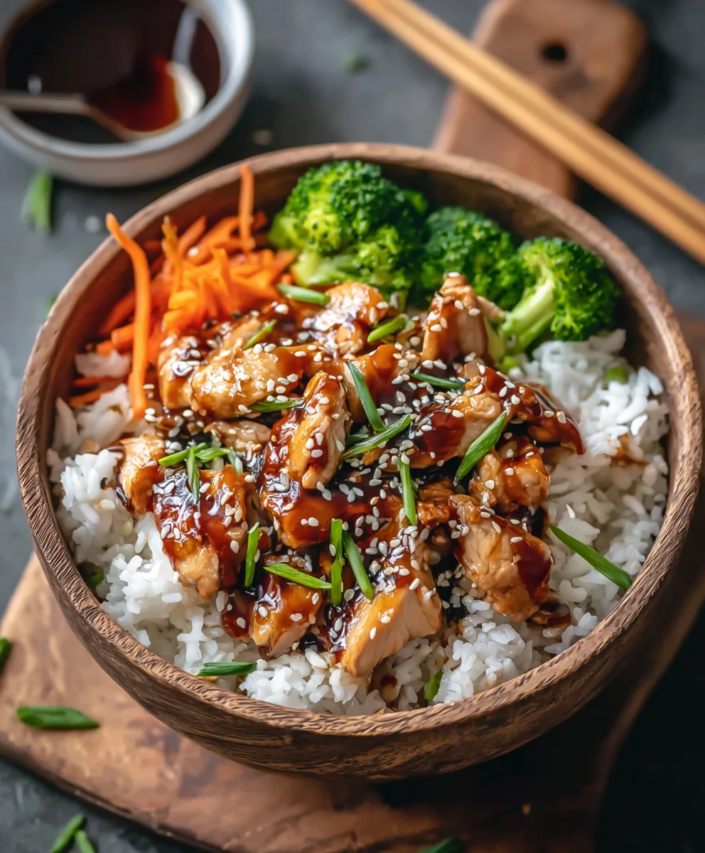 Easy Teriyaki Chicken Rice Bowl Recipe-Flavorful & Quick