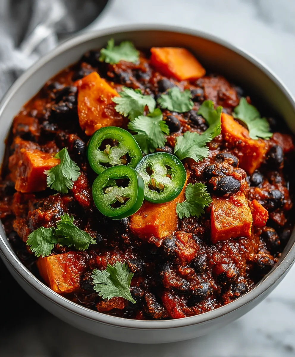 Hearty Sweet Potato Black Bean Chili Recipe