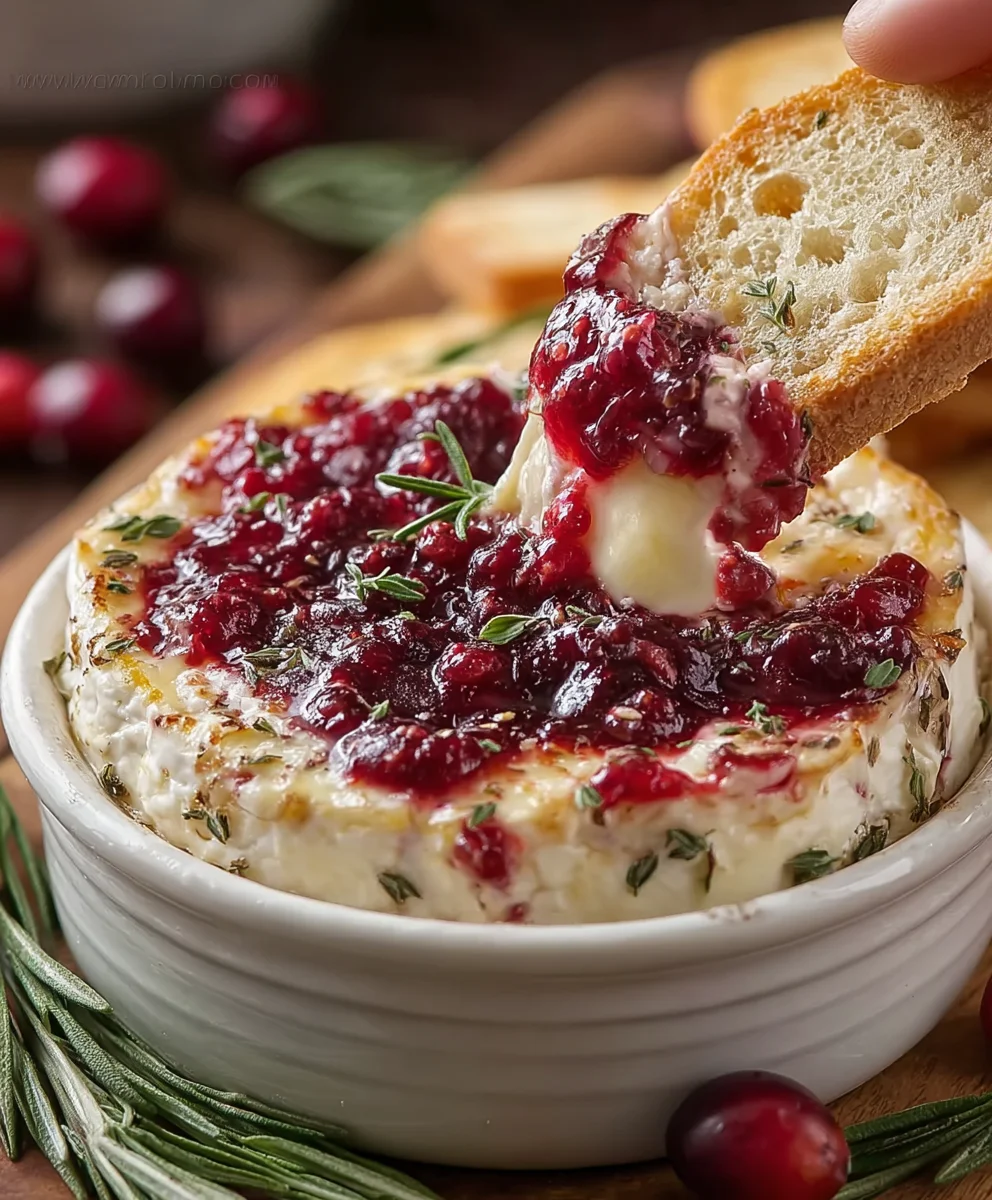 Easy Cranberry Brie Dip Recipe-Festive Appetizer