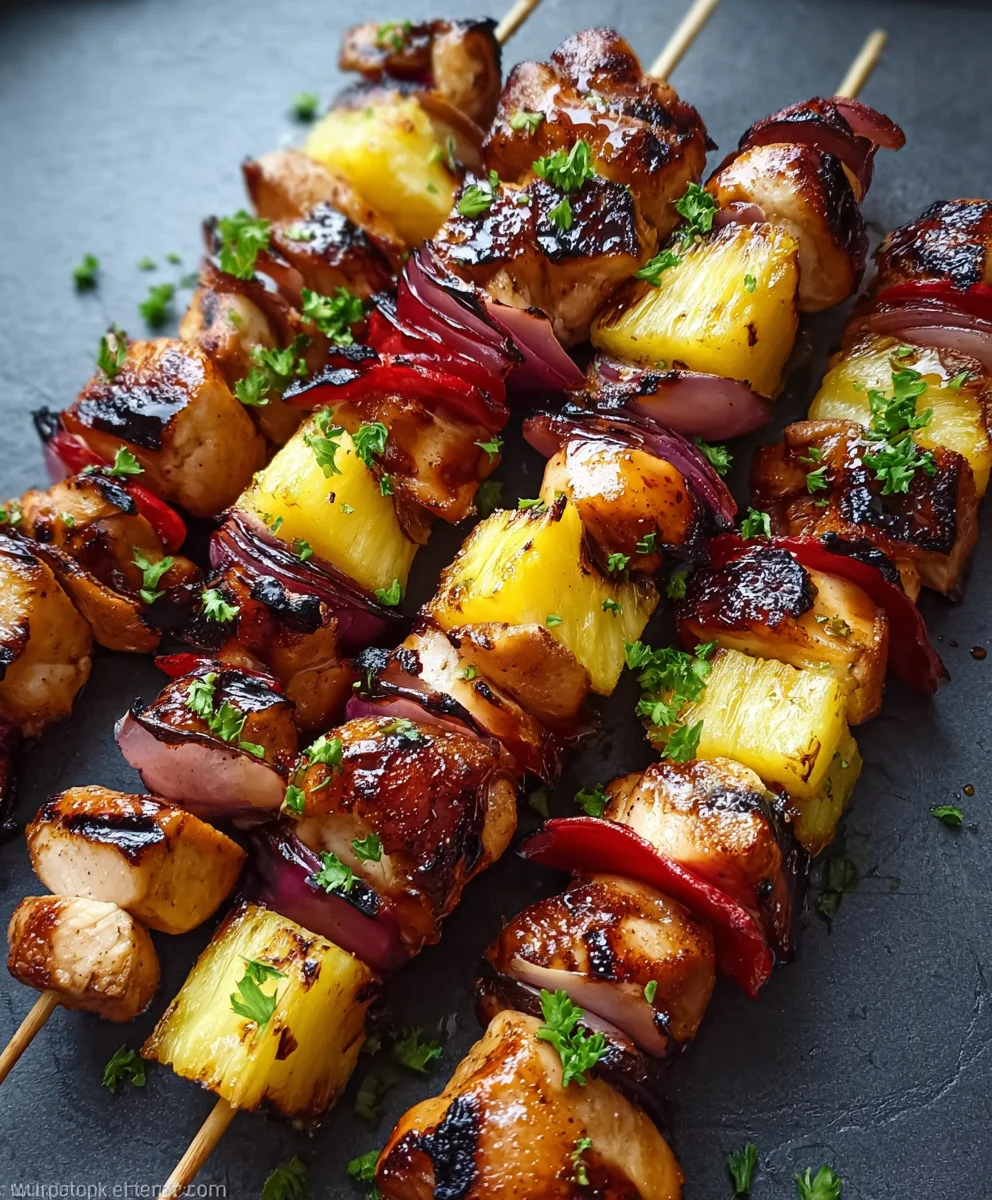 Hawaiian Beef Kebabs - Sweet Tropical Skewers