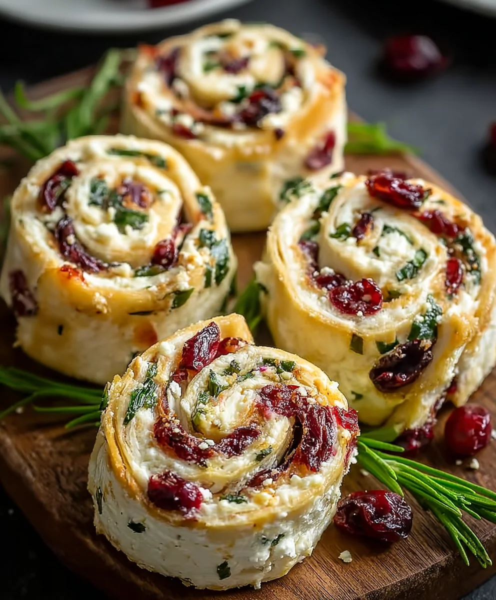 Cranberry Feta Pinwheels - Easy Appetizer Recipe