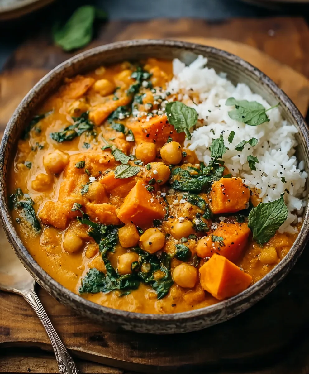 Sweet Potato Chickpea Curry - Easy & Flavorful