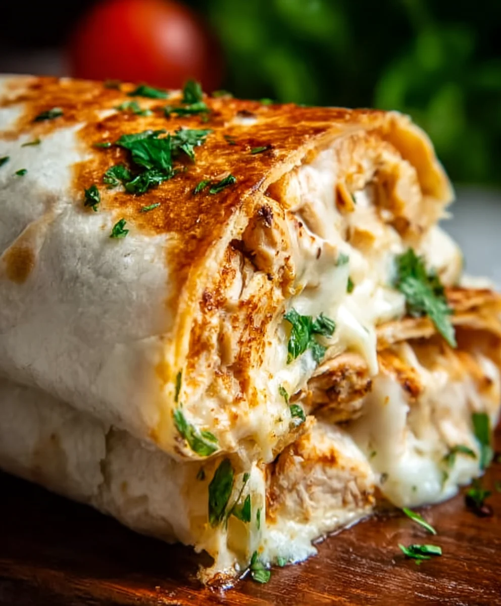 Cheesy Chicken Garlic Wraps- Easy & Delicious Recipe