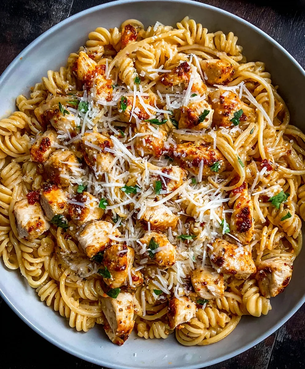 Healthy Garlic Parmesan Chicken Pasta Recipe