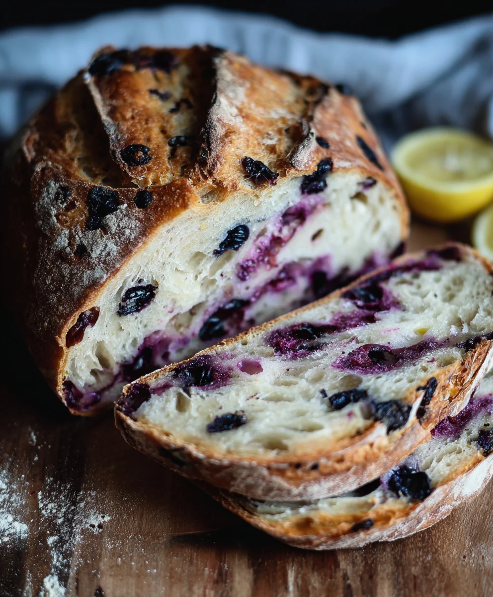 Blueberry Lemon Sourdough Bread-Tangy Sweet Delight