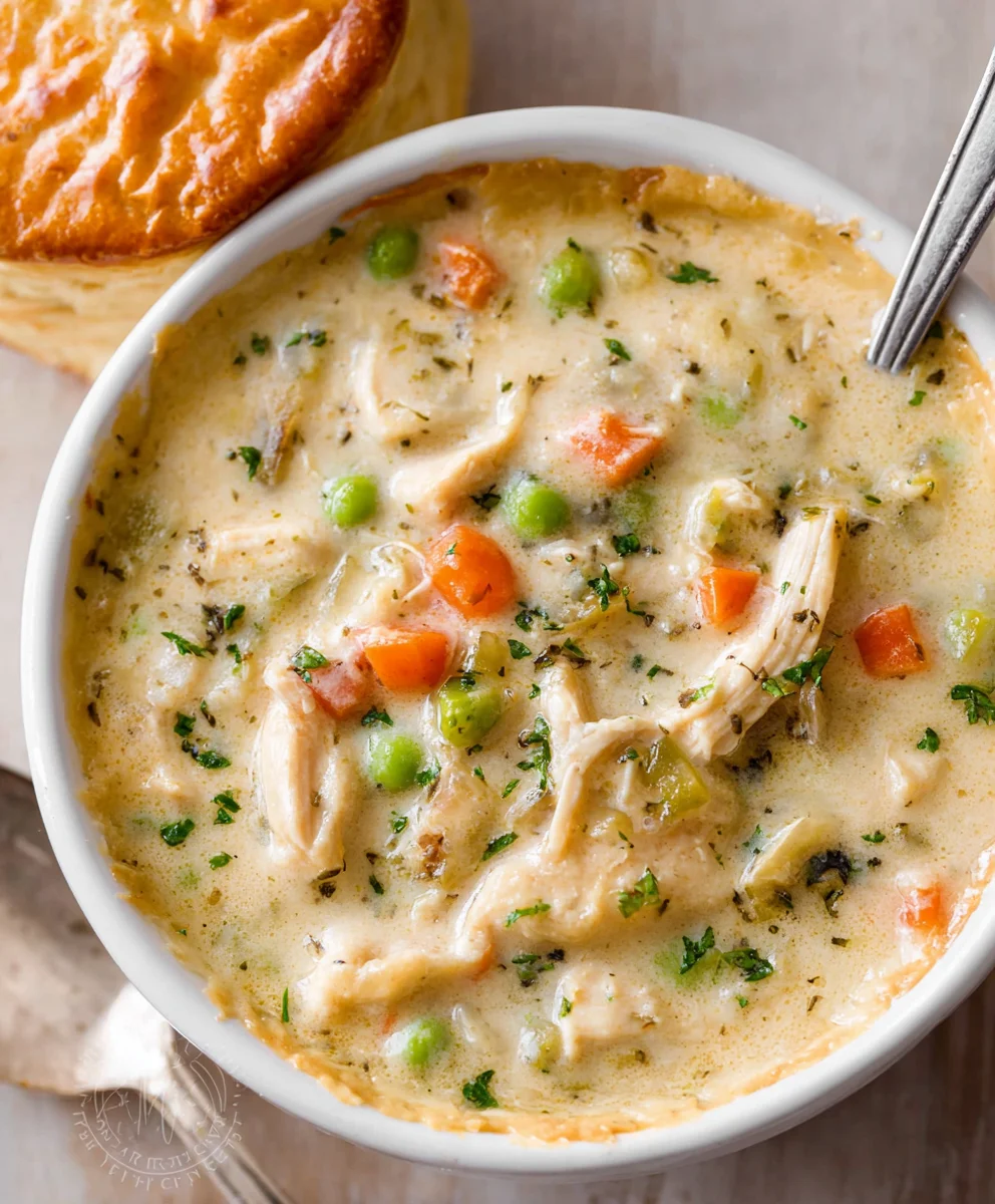 Easy Chicken Pot Pie Soup - Creamy Comfort Food
