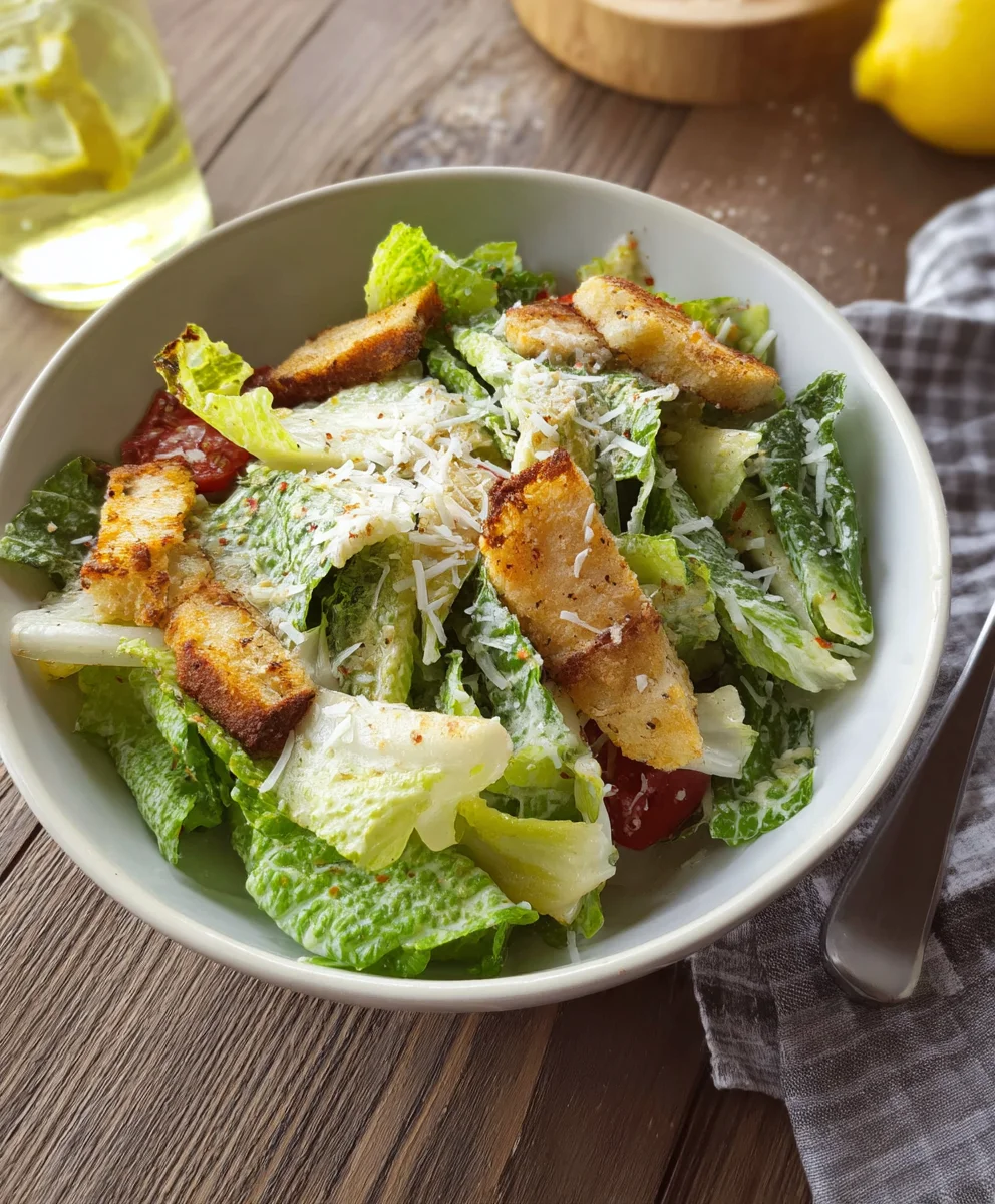 Easy Vegetarian Caesar Salad - Delicious Meatless Meal