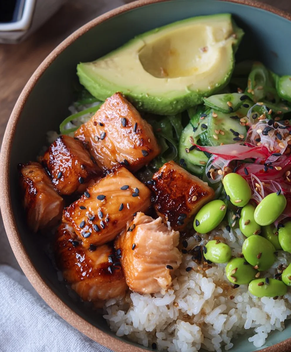 Gluten-Free Teriyaki Salmon Sushi Bowl Recipe