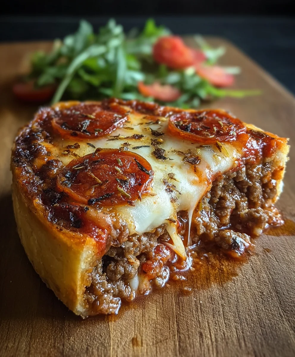 Pizza Burger Pie-Delicious Beef & Cheese Delight