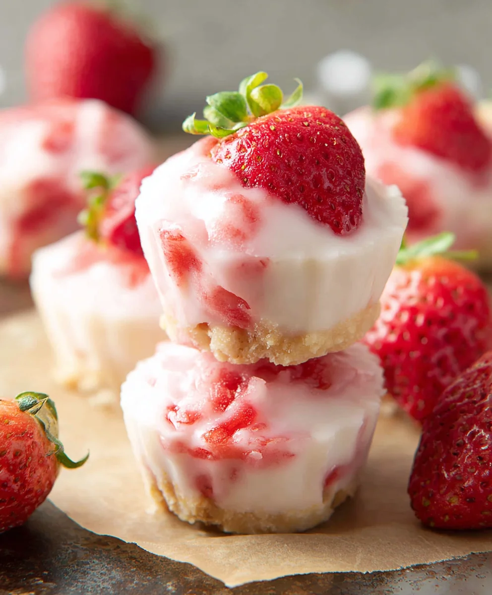 Easy Strawberry Yogurt Bites- Quick Healthy Snack