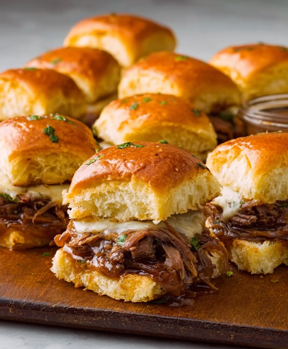 Easy French Dip Sliders-Savory Beef Delight