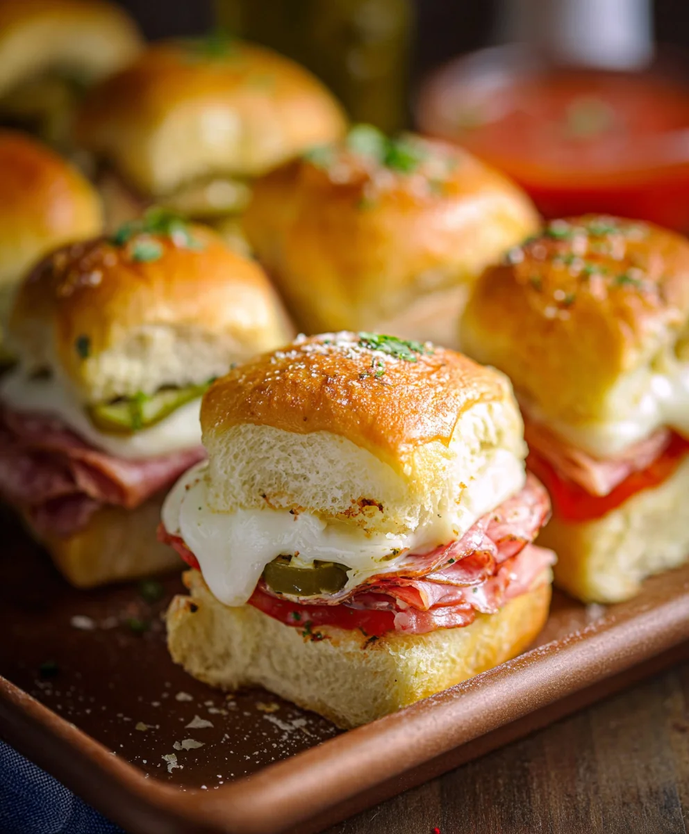 Spicy Beef Italian Sub Sliders- Easy Party Appetizer