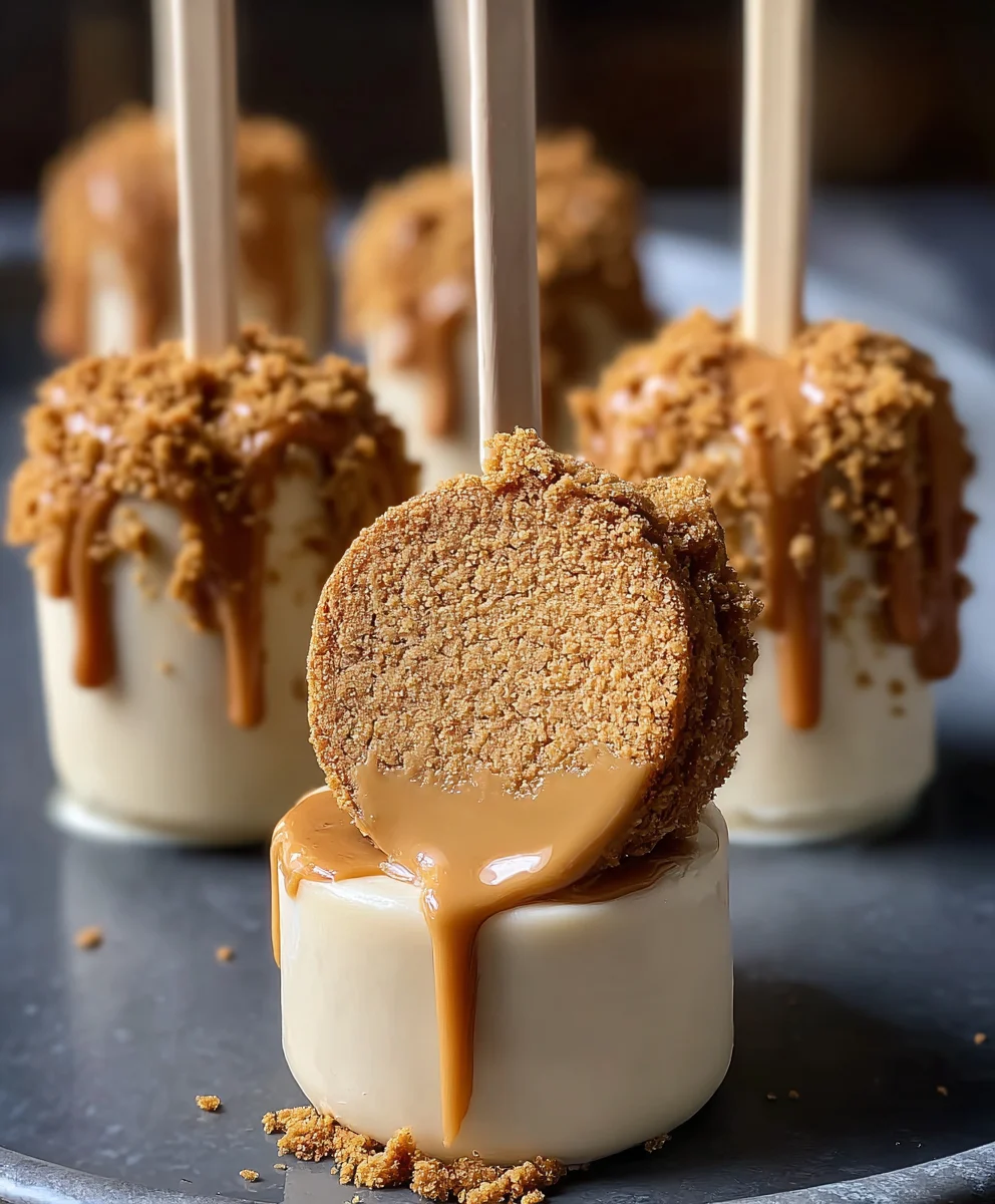 Biscoff Cookie Butter Cheesecake Pops-Decadent Treats