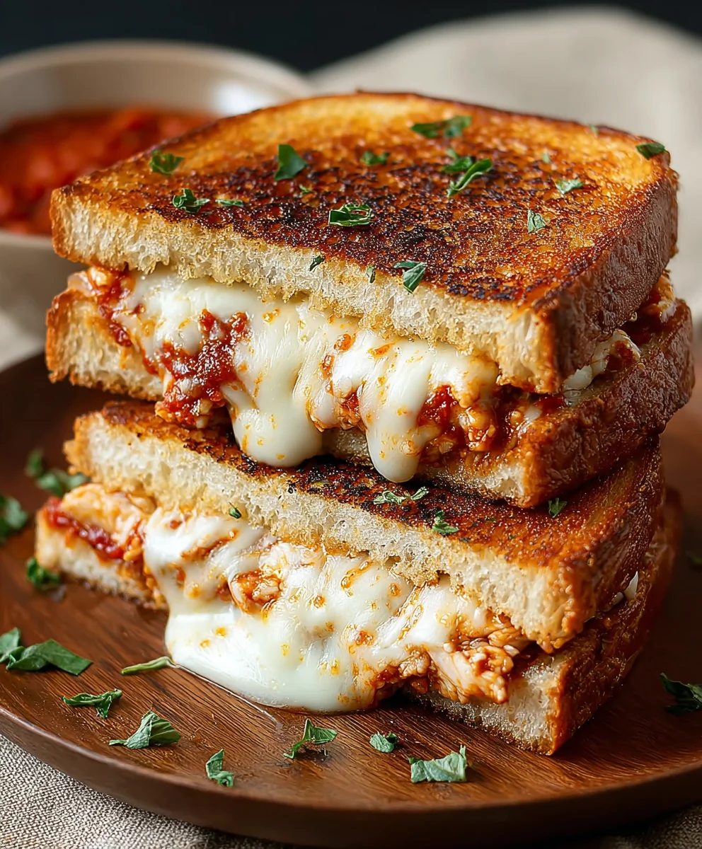 Easy Chicken Parmesan Grilled Cheese Sandwich